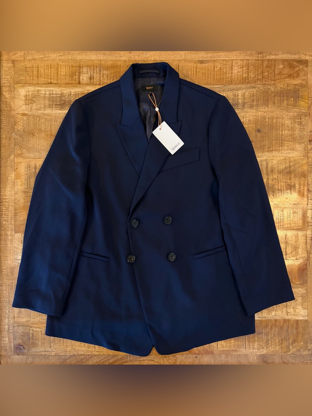 NWT Quince Stretch Crepe Double-Breasted Blazer